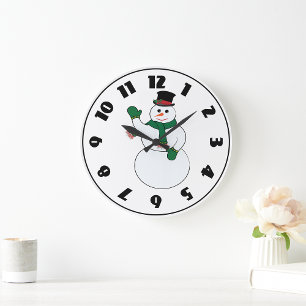 Wave Snowman Clock Große Wanduhr