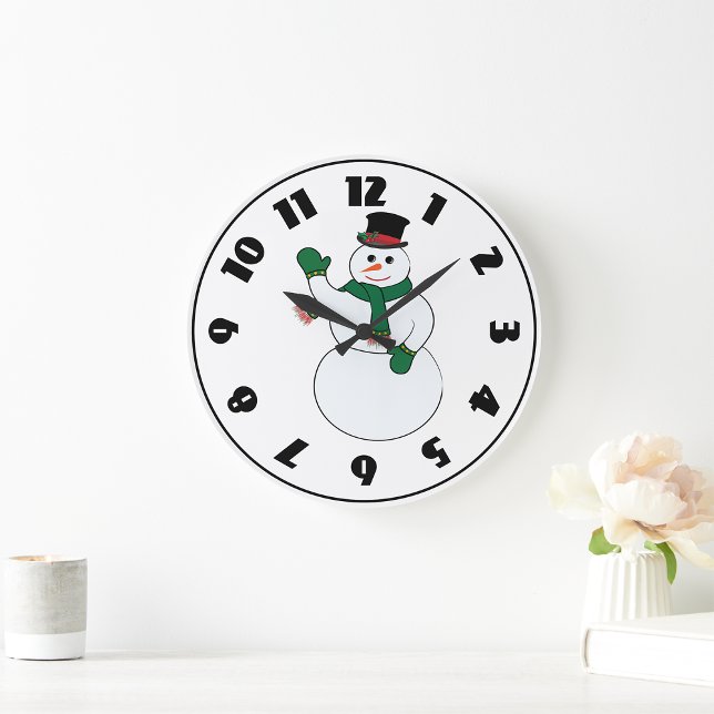 Wave Snowman Clock Große Wanduhr (Von Creator hochgeladen)