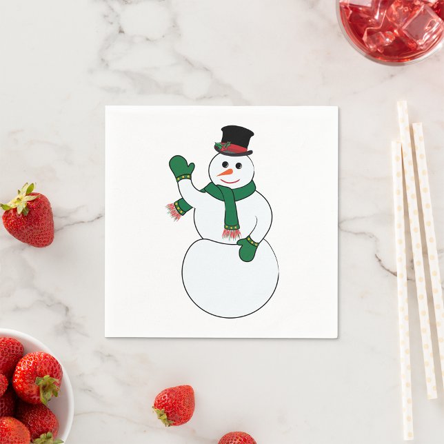 Wave Snowman Paper Napkins Serviette (Von Creator hochgeladen)
