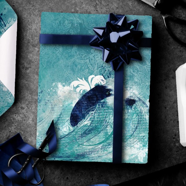 Wave Sublimierung | Nautical Tidal Water Blue Gree Geschenkpapier (Von Creator hochgeladen)