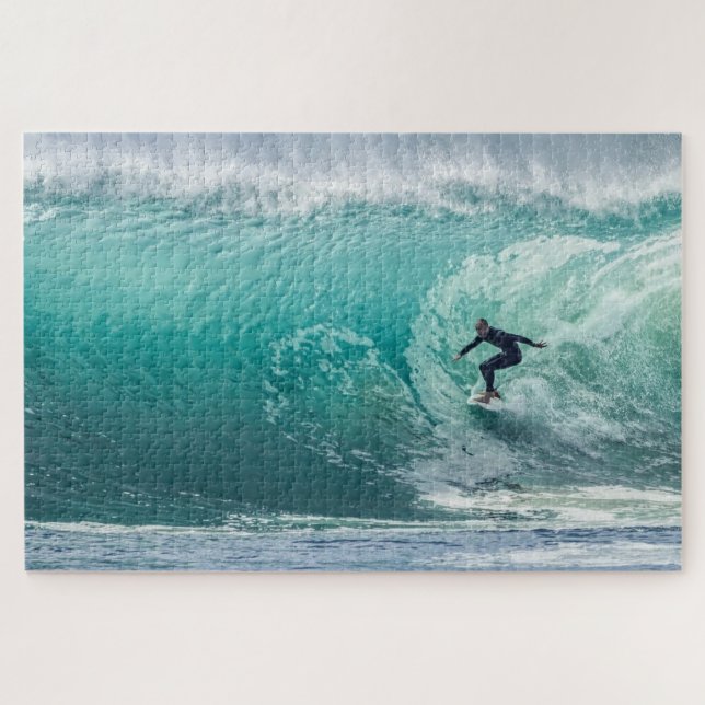 Wave, Surfer, schöne Landschaft Jigsaw Puzzle (Horizontal)