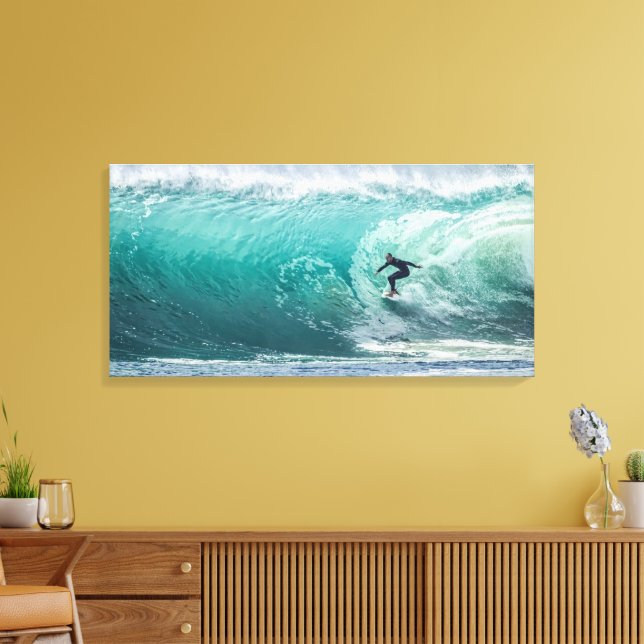 Wave, Surfer, schöne Landschaftskanvas drucken Leinwanddruck (Insitu (Wohnzimmer))