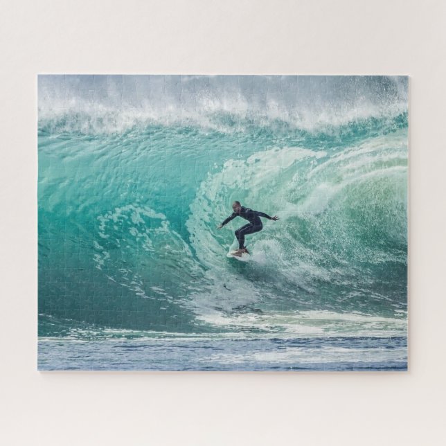 Wave Surfer Surfen Sport Blauer Ozean Puzzle (Horizontal)