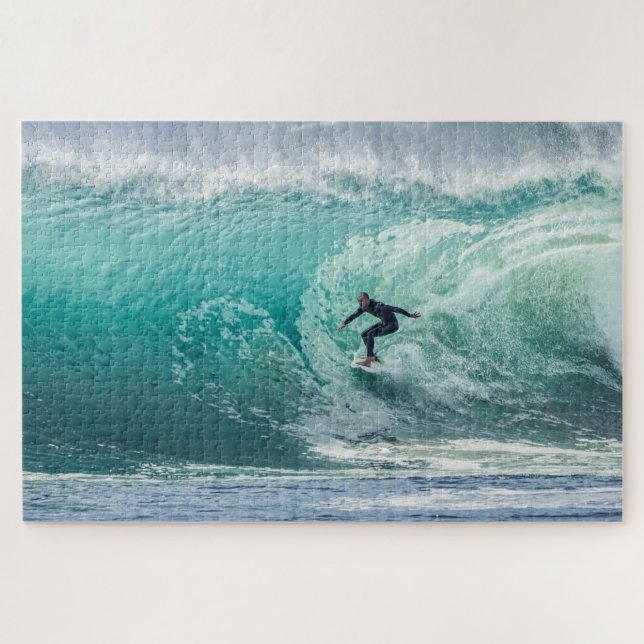 Wave Surfer Surfen Sport Blauer Ozean Puzzle (Horizontal)