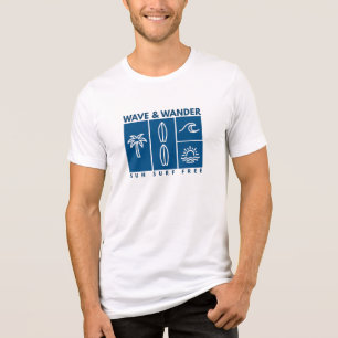 WAVE & WANDER Küsten-Surf-T-Shirt Tri-Blend Shirt
