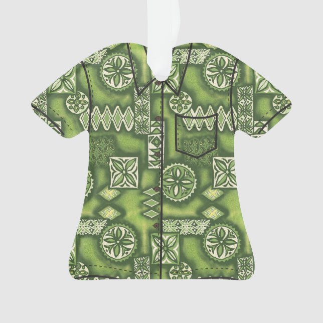 Wave Warrior Hawaiian Primitive Tapa Aloha Shirt Ornament (Vorderseite)