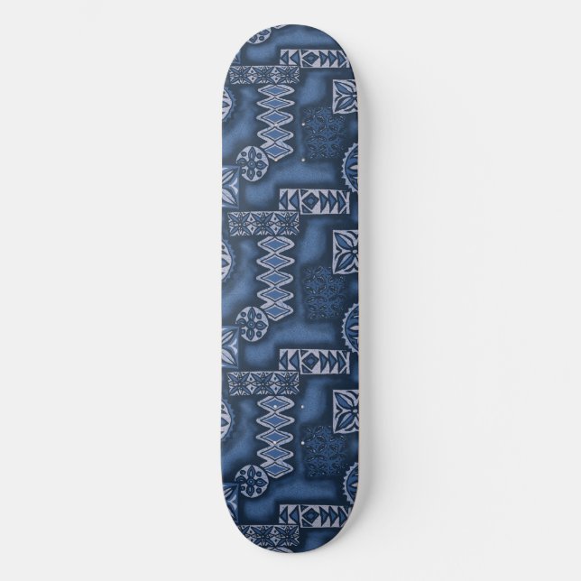 Wave Warrior Hawaiian Tapa Skateboard (Vorderseite)