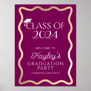 Wave Wine Graduation Party Willkommen Poster