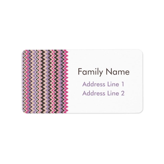 Wave Zickzack Bold Adressaufkleber (Vorne)