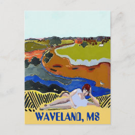 WAVELAND MS, Vintage Postkarte