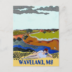 WAVELAND MS, Vintage-Postkarte Postkarte