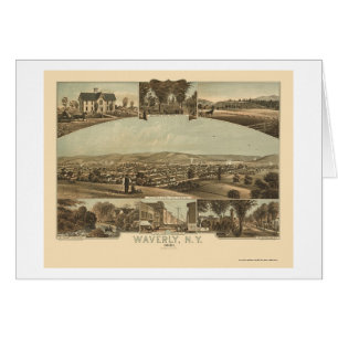 Waverly, NY panoramische Karte - 1881