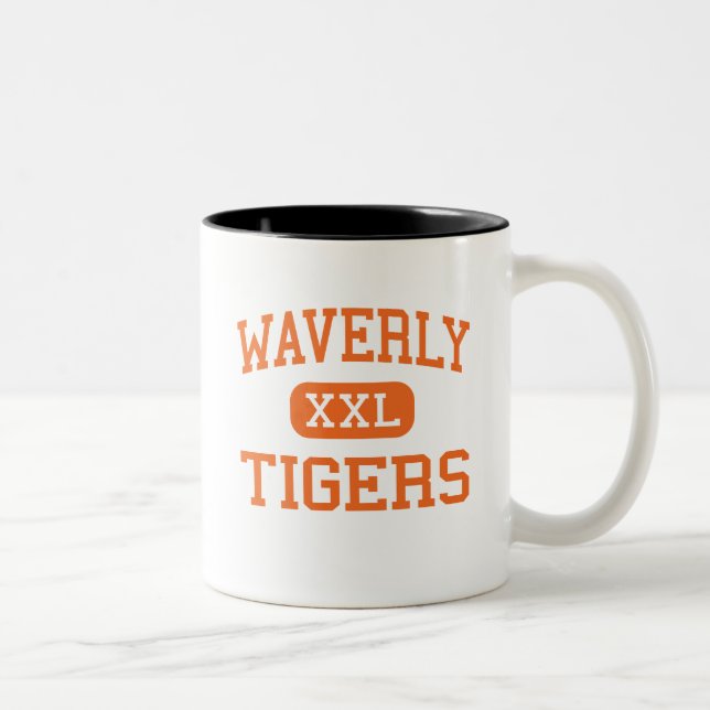 Waverly - Tiger - Highschool - Waverly Ohio Zweifarbige Tasse (Rechts)