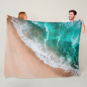 Waves am Sandy Beach Fleecedecke