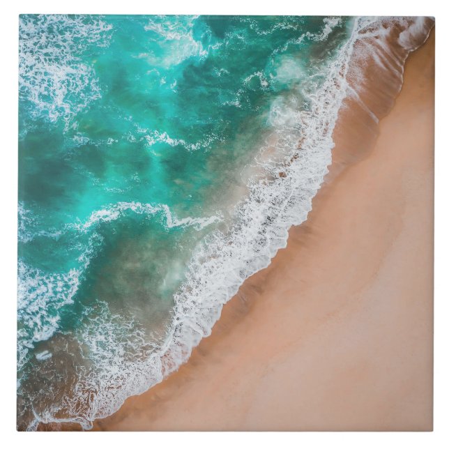 Waves am Sandy Beach Fliese (Vorderseite)