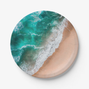 Waves am Sandy Beach Pappteller