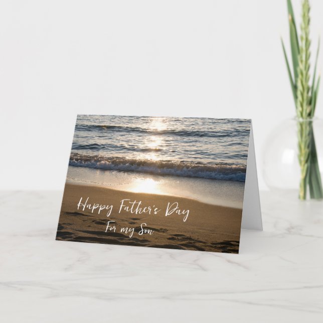 Waves am sonnigen Tag des glücklichen Vaters Karte (Vorderseite)