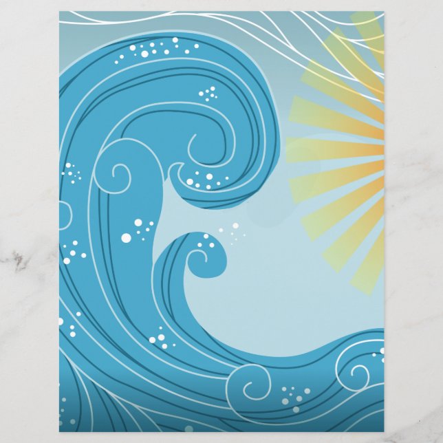 Waves and Sunshine Scrapbook Paper (Vorderseite)