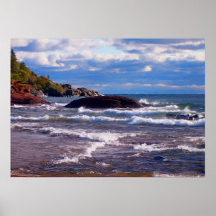 Waves auf Lake Superior Poster