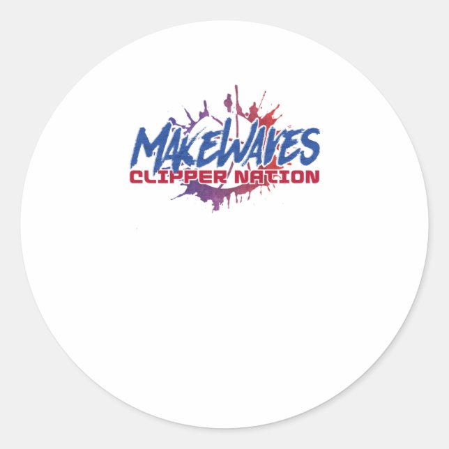 Waves Basketball Runder Aufkleber (Vorderseite)