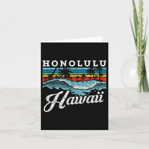 Waves Beach Honolulu Hawaiian Summer Surfbrett Ret Karte
