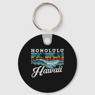 Waves Beach Honolulu Hawaiian Summer Surfbrett Ret Schlüsselanhänger