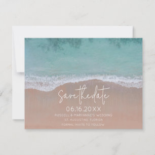 Waves Beach Wedding Foto Save the Date Ankündigung