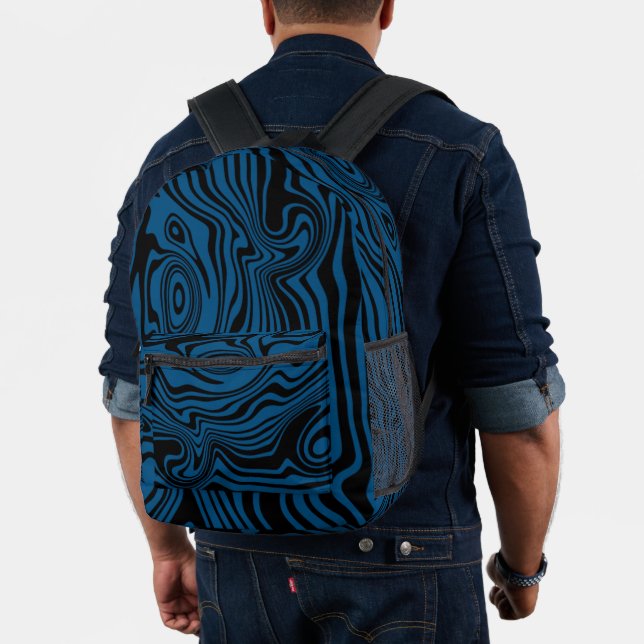 Waves Black Blue Printed Rucksack - Ihre Farbe (Insitu (Modell))