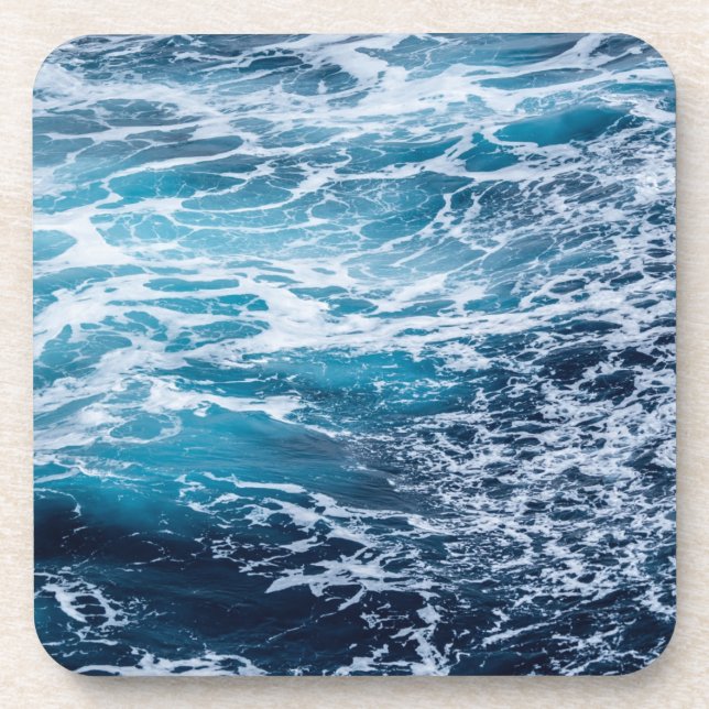 Waves Blue Ocean Summer Beach Getränkeuntersetzer (Vorderseite)