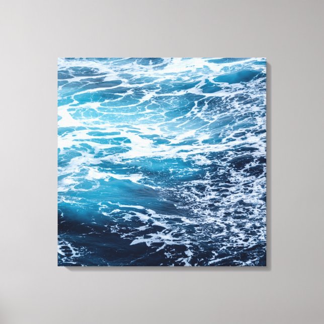 Waves Blue Ocean Summer Beach Leinwanddruck (Vorderseite)