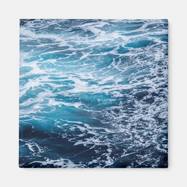 Waves Blue Ocean Summer Beach Magnet (Vorne)