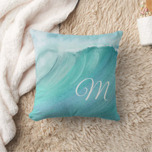 Waves Blues Aquas Custom Modern Kissen