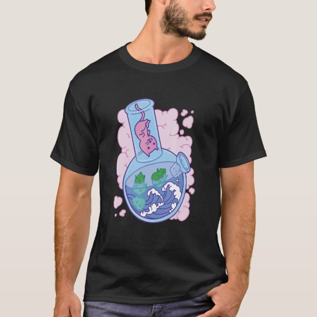 Waves Bong joint Cat T-Shirt (Vorderseite)