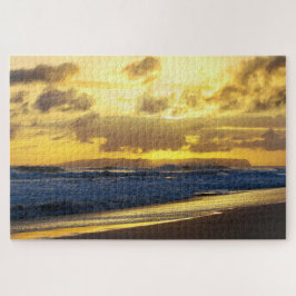 Waves Crashing am Kauai Beach bei Sunset, Hawaii Puzzle