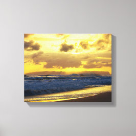 Waves Crashing am Kauai Beach bei Sunset Leinwanddruck