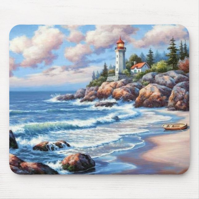Waves Crashing auf der Shore Fine Art Mousepad (Vorne)