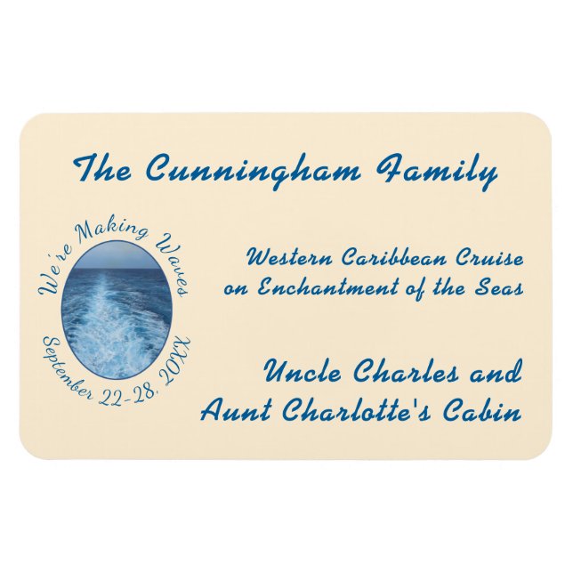 Waves Cruise Stateroom Door Marker Magnet (Horizontal)