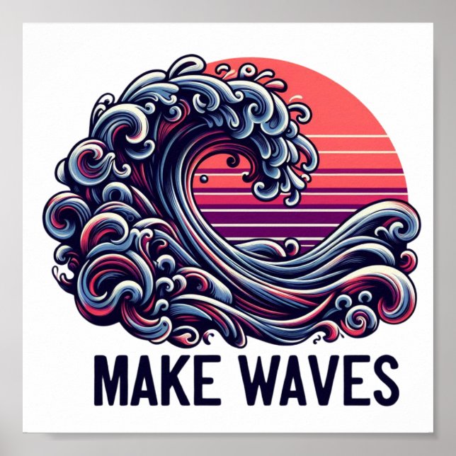 Waves Digital Download - Perfekt für DTF Poster (Vorne)