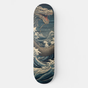 Waves Dragon Japanische Kunst Skateboard