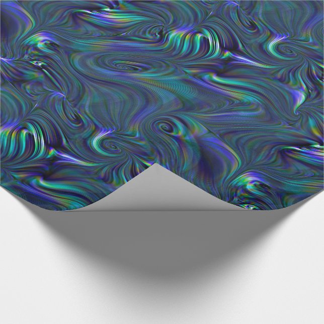 Waves Elegantes Muster Geschenkpapier (Ecke)