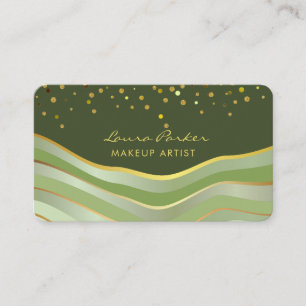 Waves Green Gold Minimale Streifen Visagistin Visitenkarte
