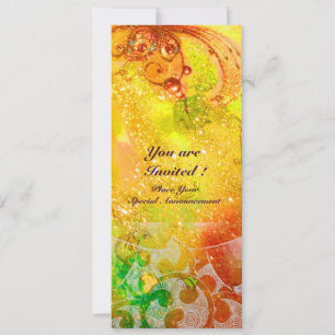 WAVES , hellrot-braun-rosa Glitzern Einladung