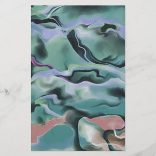 Waves in harmonischer akryllischer Pour Abstrakt A Briefpapier