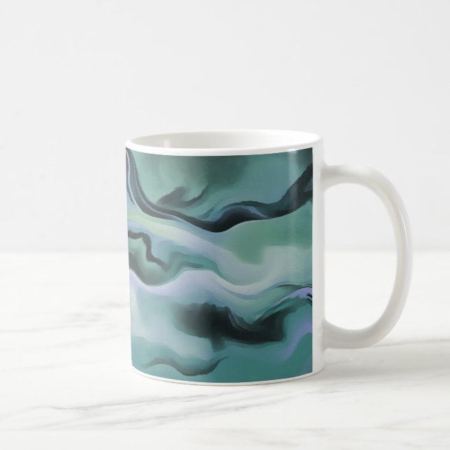 Waves in harmonischer akryllischer Pour Abstrakt A Kaffeetasse (Rechts)