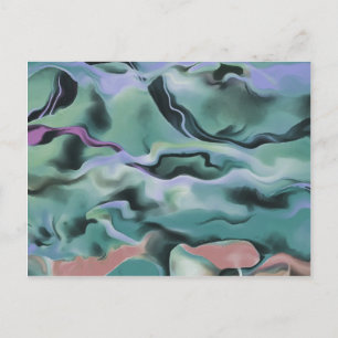 Waves in harmonischer akryllischer Pour Abstrakt A Postkarte