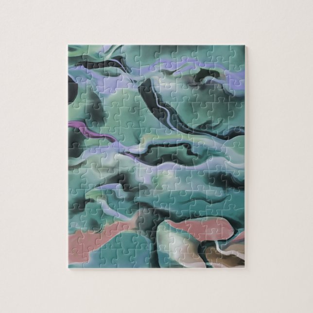Waves in harmonischer akryllischer Pour Abstrakt A Puzzle (Vertikal)