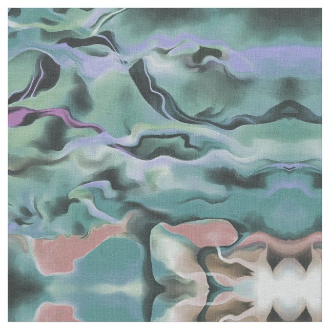 Waves in harmonischer akryllischer Pour Abstrakt A Stoff (Nahaufnahme)