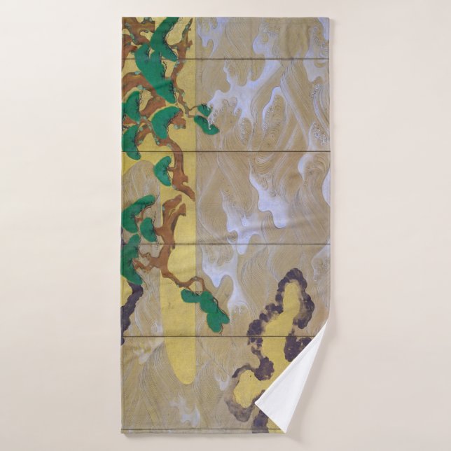 Waves in Matsushima (rechts), Tawaraya Sotatsu Badehandtuch (Badehandtuch)