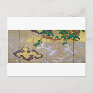 Waves in Matsushima (rechts), Tawaraya Sotatsu Postkarte