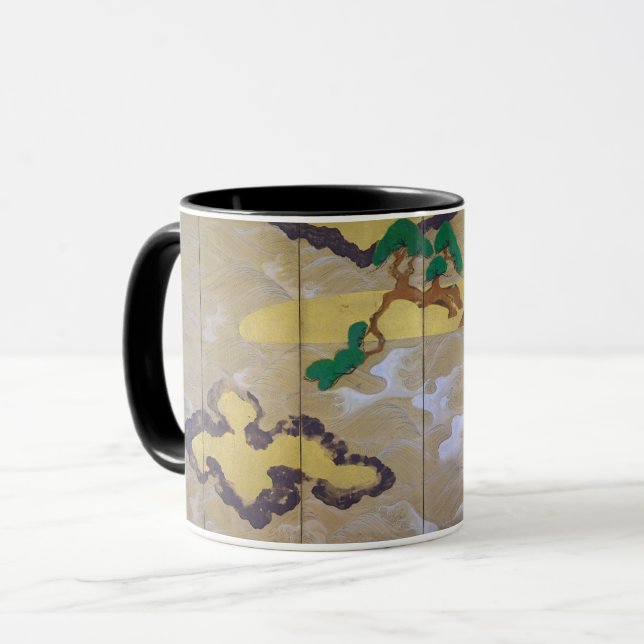 Waves in Matsushima (rechts), Tawaraya Sotatsu Tasse (Vorderseite Links)